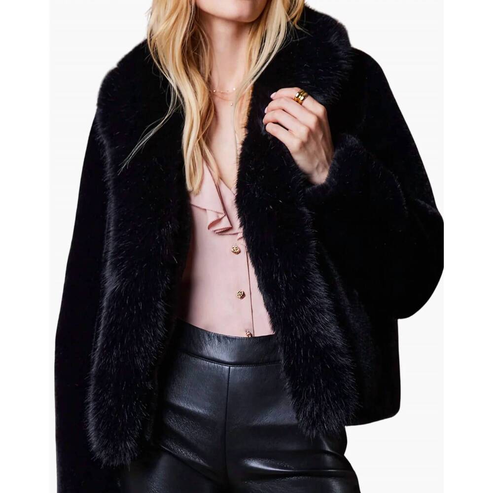 NEW GENERATION LOVE dasha faux fur jacket in black